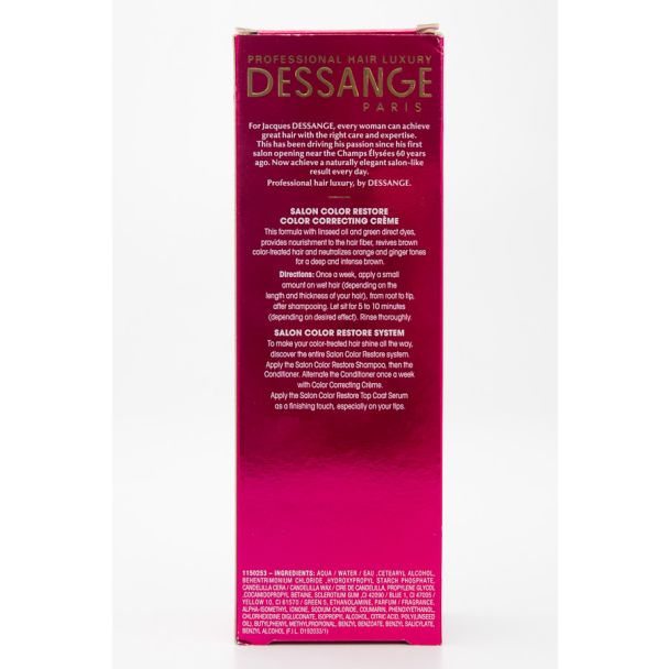 Dessange Salon Color Restore Color Correcting Creme Rinse-Out Treatment 4.2 fl oz