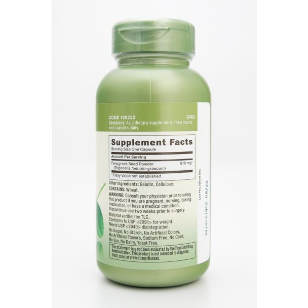 GNC Fenugreek 610mg Herbal Supplement 100 Capsules