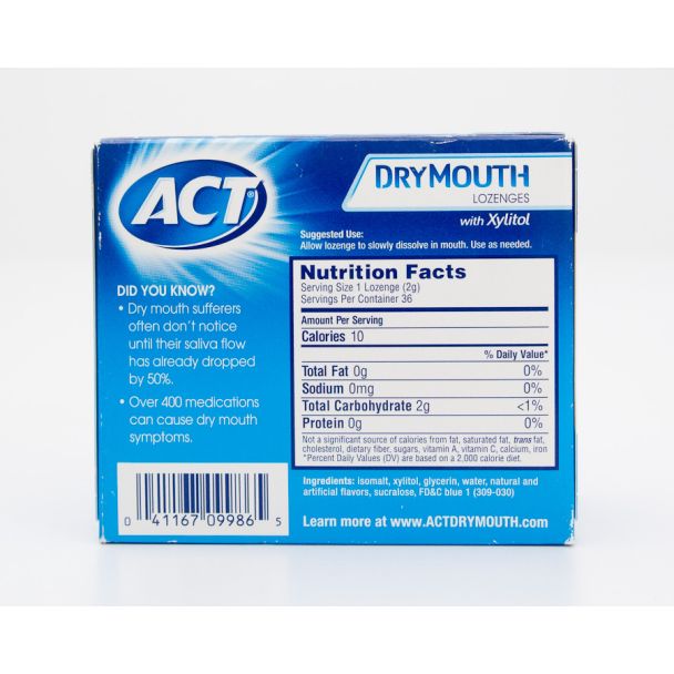 Act DryMouth Lozenges with Xylitol - Soothing Mint 36 Lozenges