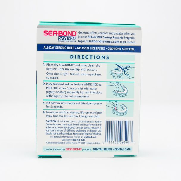 Sea-Bond Denture Adhesive Seals Fresh Mint 30 Lowers