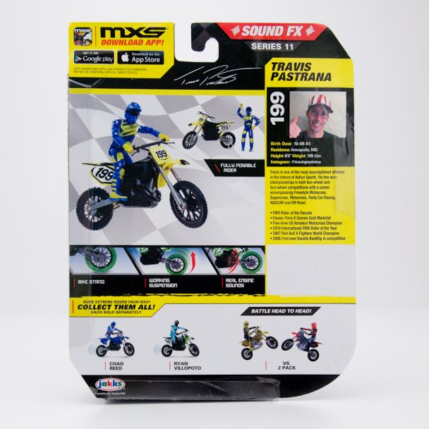 MXS Motocross Sound FX Bike & Rider Series 11 Travis Pastrana #199 by JAKKS Pacific