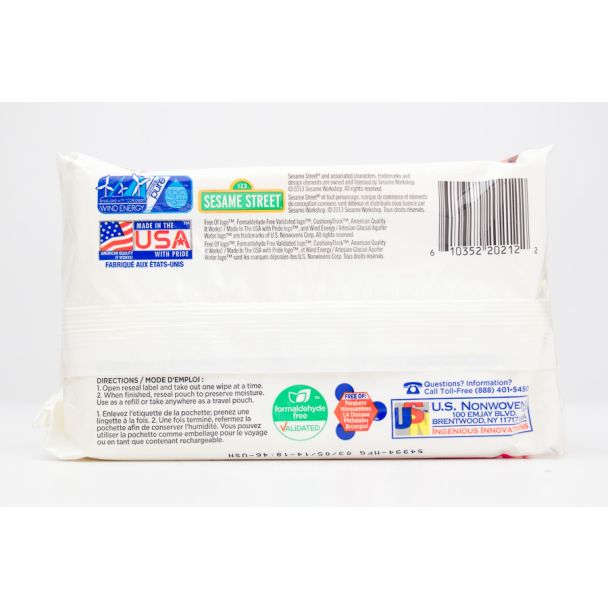 Sesame Street Scented Hypoallergenic Baby Wipes 80 7in x 6in Wipes