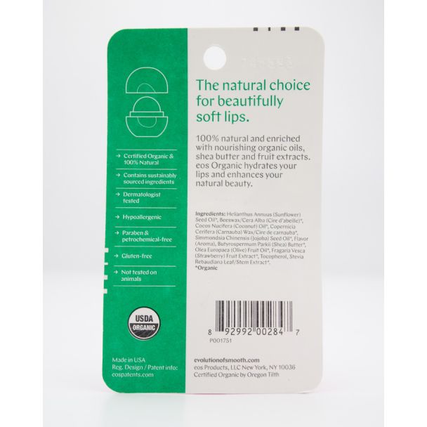 EOS Organic Lasting Hydration Strawberry Sorbet net wt .25 oz