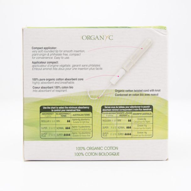 Organyc Compact Cotton Super Tampons 16 Count