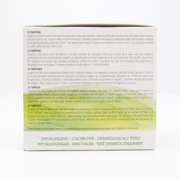 Organyc Compact Cotton Super Tampons 16 Count