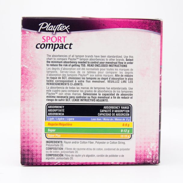 Playtex Sport Compact Unscented 18 Regular & 18 Super Tampons