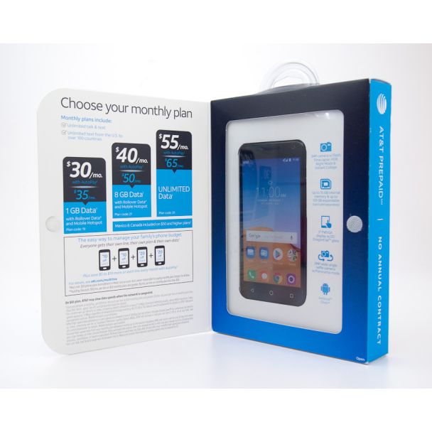 AT&T Prepaid Alcatel Tetra 16GB Stealth Black Prepaid Smartphone