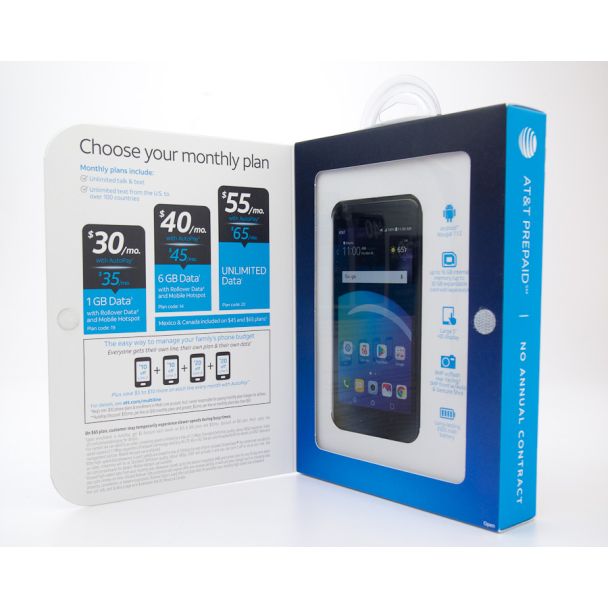 AT&T Prepaid LG Phoenix 4 Titan Black Prepaid Smartphone