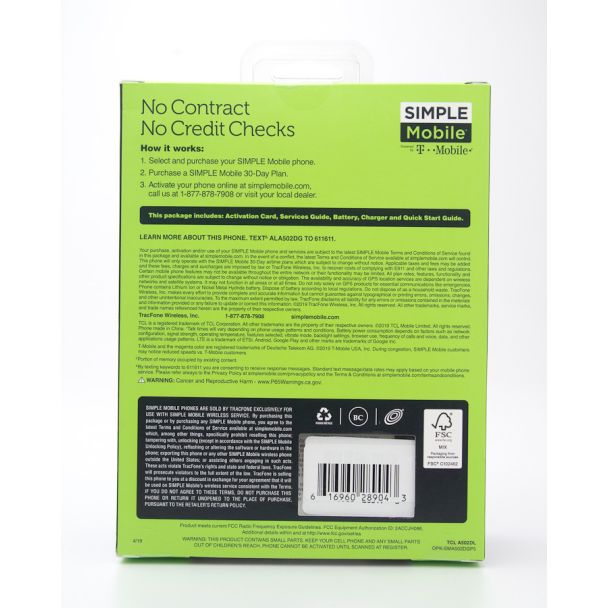 Simple Mobile by T-Mobile Alcatel TCL LX Prepaid Smartphone