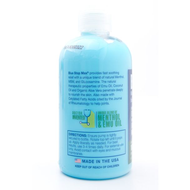 Blue Stop Max Massage Gel for Body Aches 8 fl oz