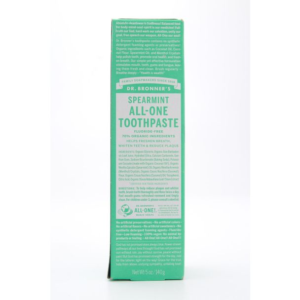 Dr. Bronner's Spearmint All-One Toothpaste Fluoride-Free net wt 5 oz