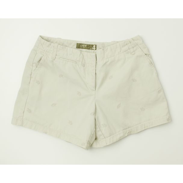 J. Crew Embroidered Turtle Chino Shorts Women's 4