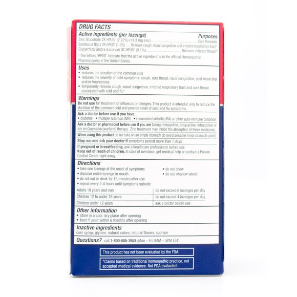 Cold-Eeze Homeopathic Zinc Mixed Berry 25 Lozenges