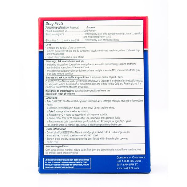 Cold-Eeze Homeopathic Zinc Sugar Free Wild Cherry 12 Lozenges