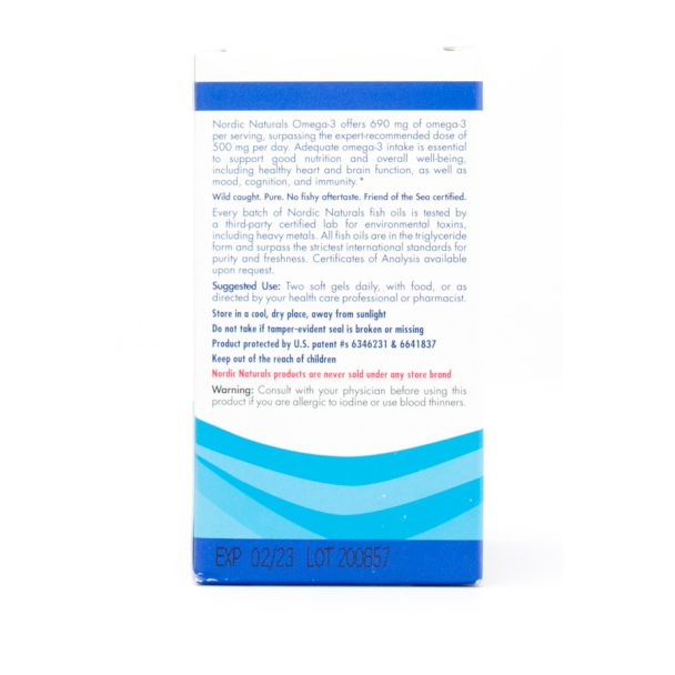 Nordic Naturals Omega-3 690mg Omega-3 Dietary Supplement 60 Softgels