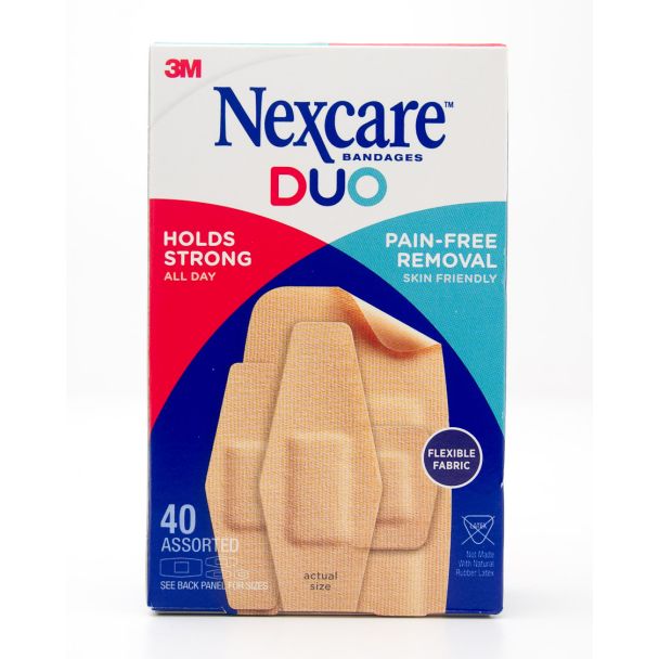 3M Nexcare Bandages Duo Flexible Fabric 40 Assorted Bandages