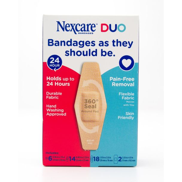 3M Nexcare Bandages Duo Flexible Fabric 40 Assorted Bandages