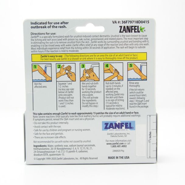 Zanfel Unique Dual-Action Formula Poison Ivy, Oak & Sumac Wash 1 oz