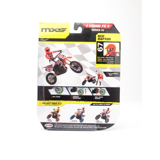 MXS Motocross Sound FX Bike & Rider Series 13 Red Raptor#67 by JAKKS Pacific