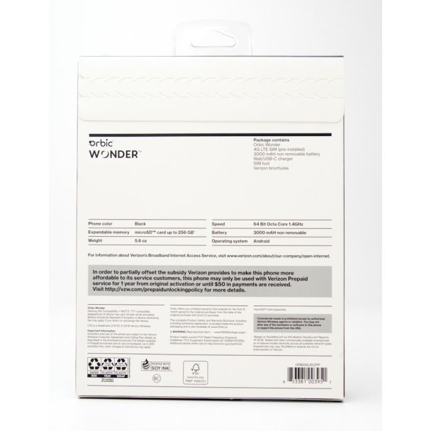 Verizon Prepaid by T-Mobile Orbic Wonder Smartphone