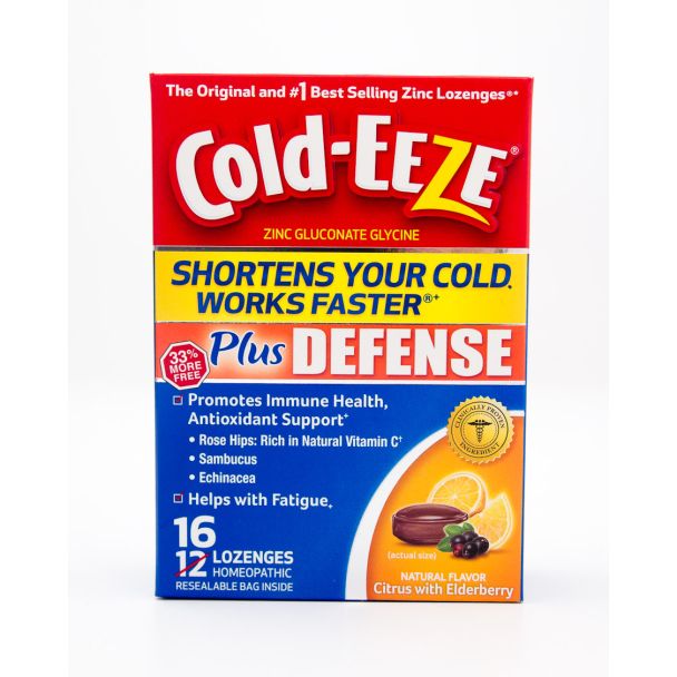 Cold-Eeze Homeopathic Zinc Plus Defense Citrus with Elderberry 16 Lozenges