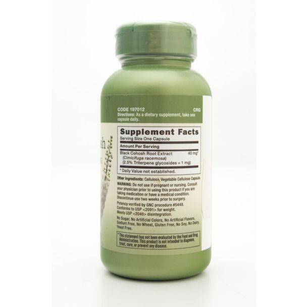 GNC Herbal Plus Black Cohosh Extract 40mg Herbal Supplement 100 Capsules