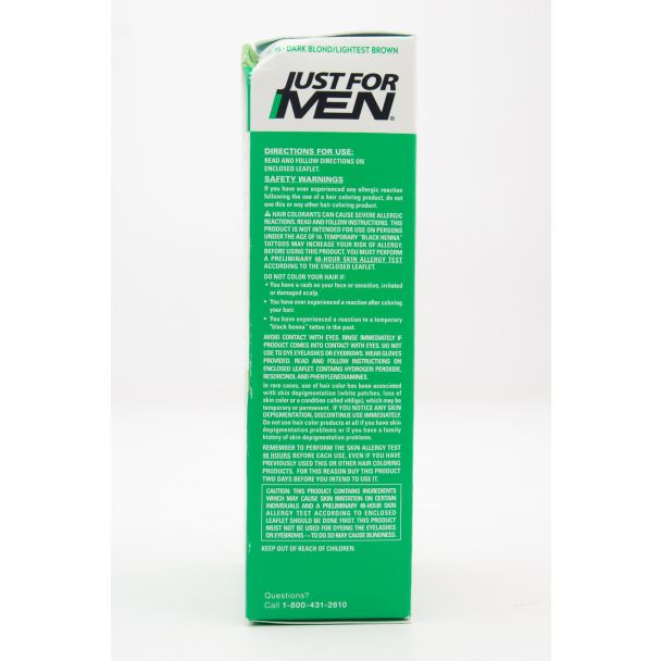 Just For Men Shampoo-In Color H-15 Dark Blond/Lightest Brown Hair Color Kit Single Application