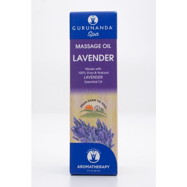 Gurunanda Spa Massage Oil Lavender Aromatherapy 2 fl oz