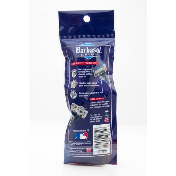 Barbasol Ultra 6 Plus Disposable Razor 1 Count