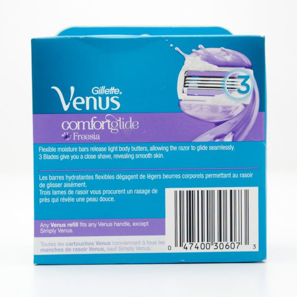 Gillette Venus ComfortGlide Freesia 3 Blade Razor Refill 6 Cartridges