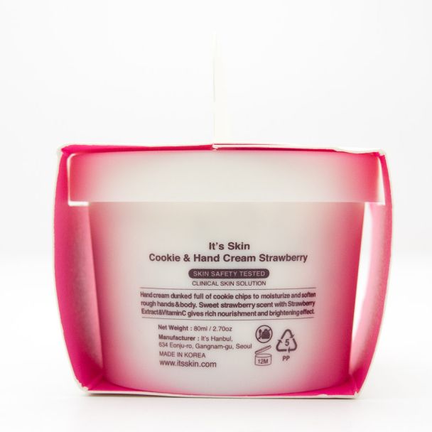 It's Skin Cookie & Hand Cream Strawberry net wt 80 ml/2.7 oz