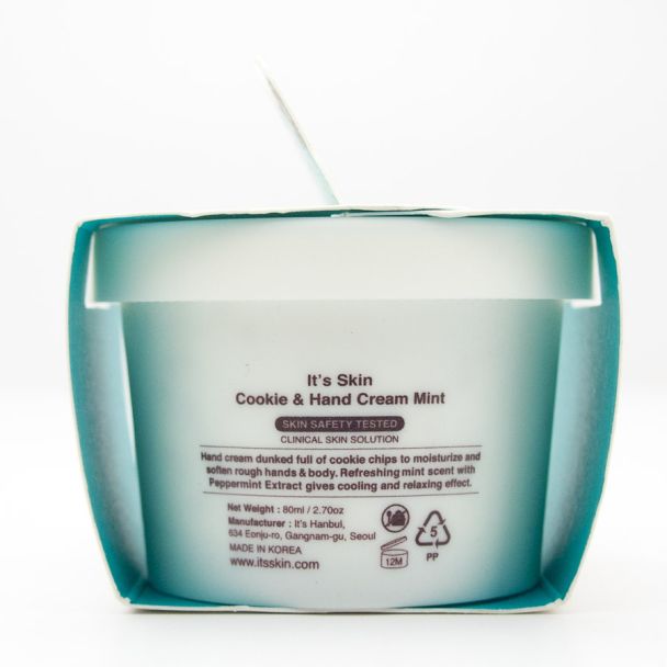 It's Skin Cookie & Hand Cream Mint net wt 80 ml/2.7 oz