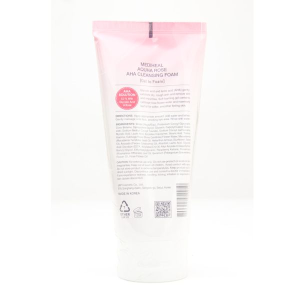 Mediheal Aquha Rose AHA Alph Hydroxy Acid Cleansing Foam 4.7 fl oz