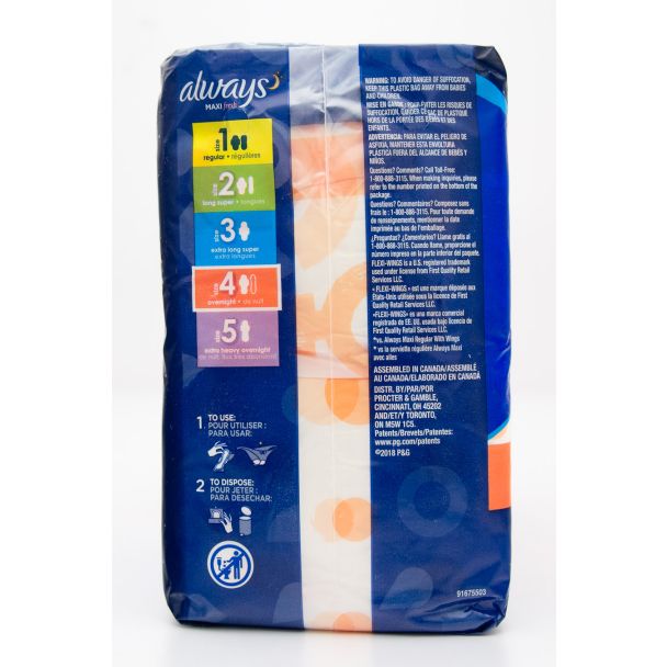 Always Maxi Fresh Size 4 Overnight Flexi-Wings Fresh Scent 24 Pads