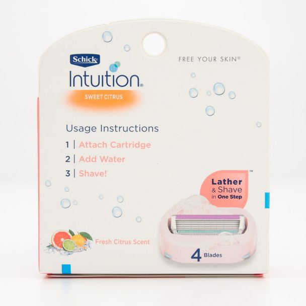 Schick Intuition Sweet Citrus Razor Blade Refills 3 Cartridges