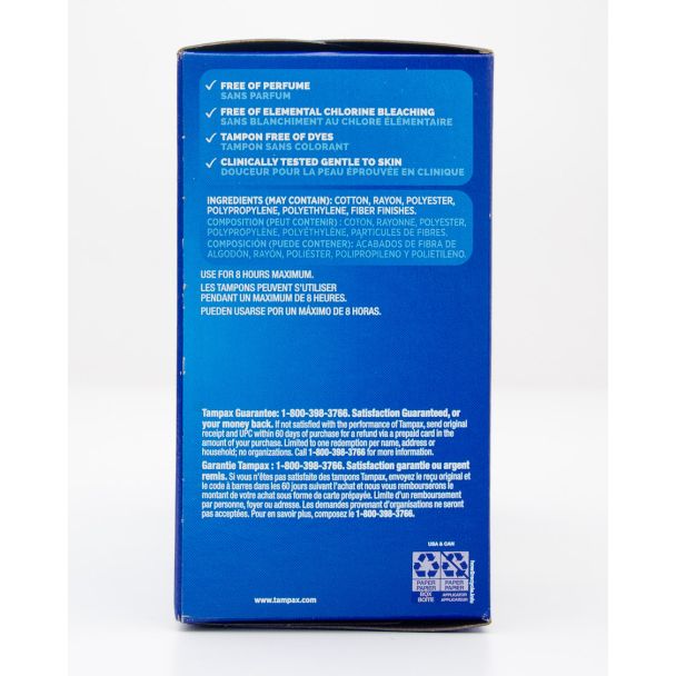 Tampax Cardboard Applicator Super Unscented 40 Tampons