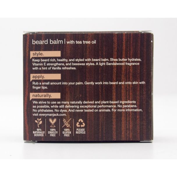 Every Man Jack Grooming Beard Balm with Tea Tree Oil Sandalwood 2.0 oz