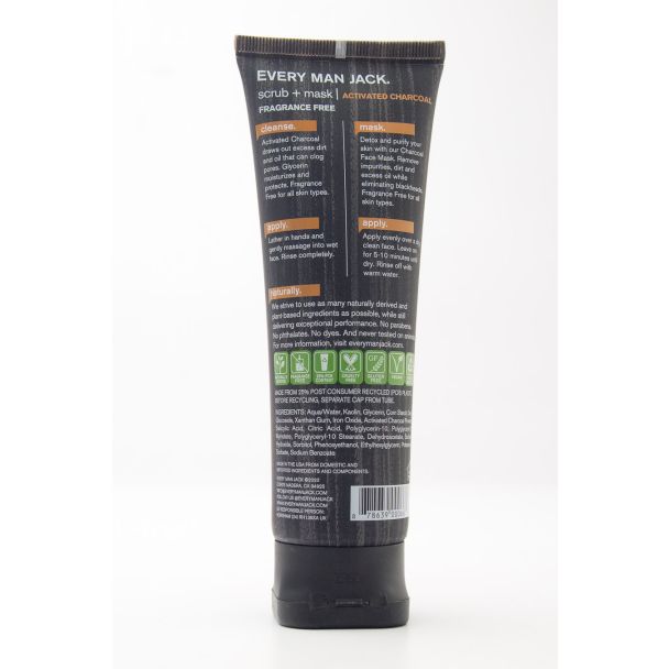 Every Man Jack 2-in-1 Charcoal Scrub + Mask Activated Charcoal 4.2 fl oz