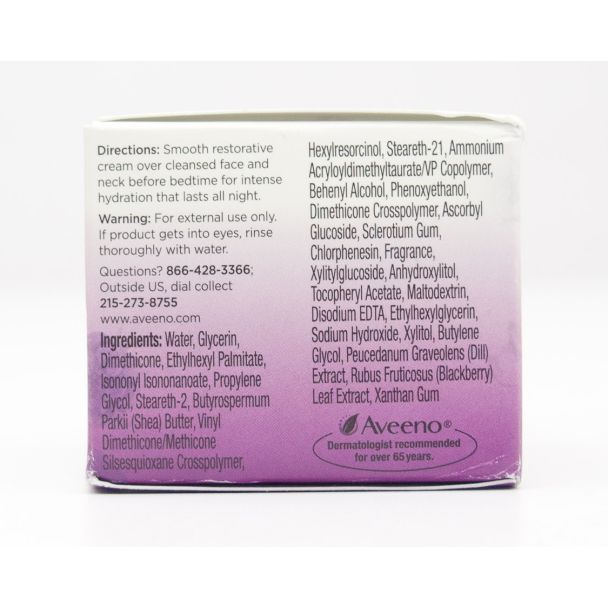 Aveeno Absolutely Ageless Restorative Night Cream Blackberry Complex net wt 1.7 oz