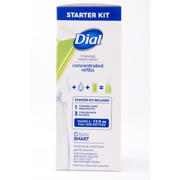 Dial Foaming Hand Wash Starter Kit Concentrated Refills Aloe Scent Makes 3 Bottles
