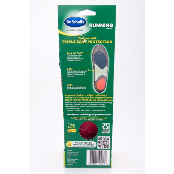 Dr. Scholl's Athletic Series Running Insoles Women's Size 5.5-9 1 Pair
