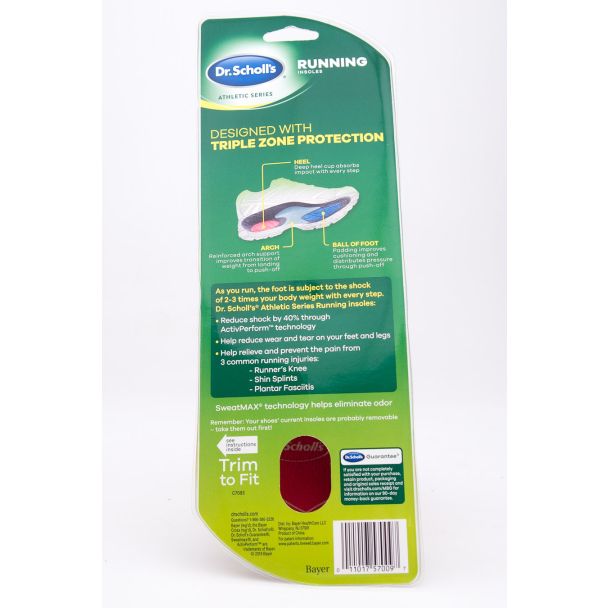 Dr. Scholl's Athletic Series Running Insoles Womens Size 5.5-9 1 Pair
