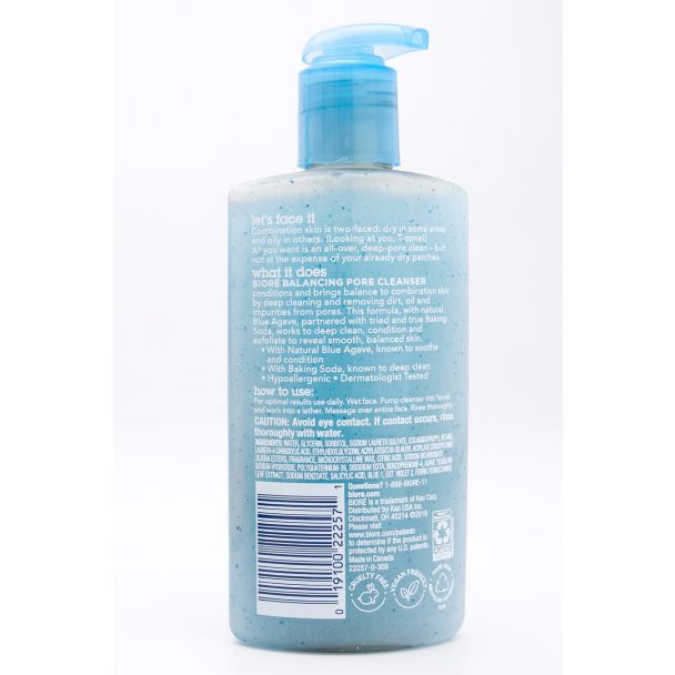 Biore Blue Agave + Baking Soda Balancing Pore Cleanser 6.77 fl oz