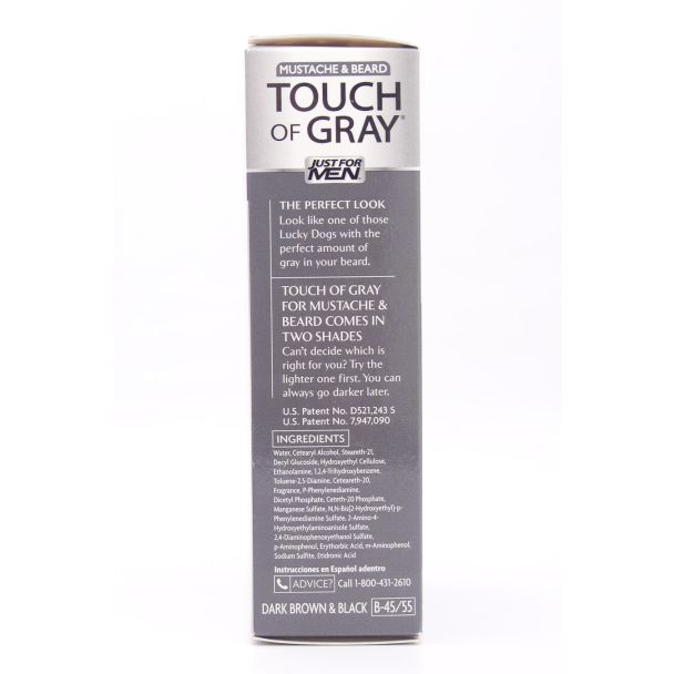 Just For Men Mustache & Beard Touch of Grey Dark Brown & Black B-45/55 Multiple Application Kit