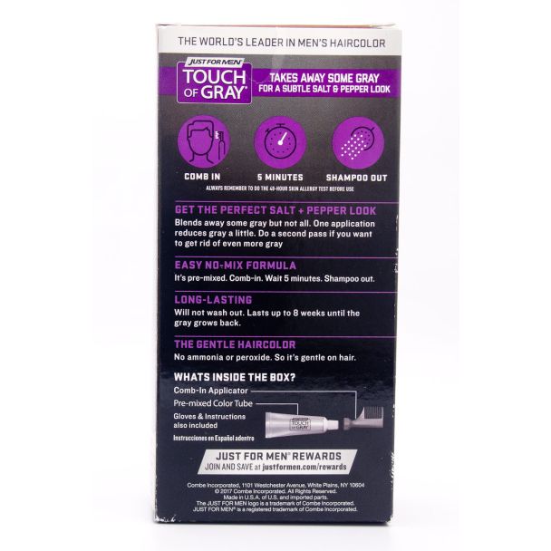 Just For Men Touch of Gray T-35 Medium Brown Hair Color Single Application Kit