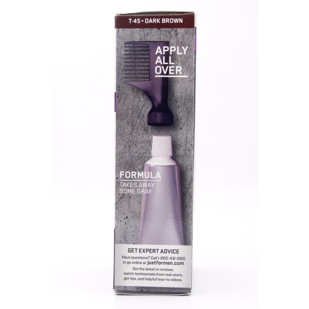 Just For Men Touch of Gray T-45 Dark Brown Hair Color Single Application Kit