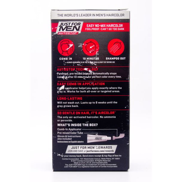 Just For Men Autostop Easy No-Mix Hair Color A-55 Real Black net wt 1.2 oz