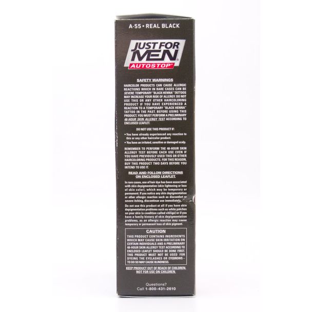 Just For Men Autostop Easy No-Mix Hair Color A-55 Real Black net wt 1.2 oz