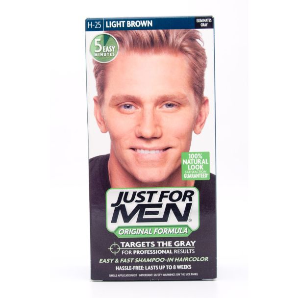 Just For Men Original Formula Shampoo-In Hair Color H-25 Light Brown Single Application Kit