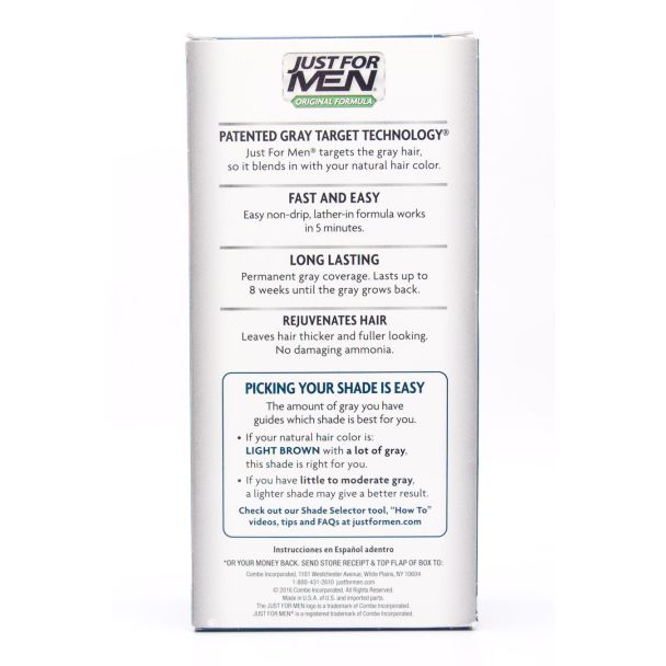 Just For Men Original Formula Shampoo-In Hair Color H-25 Light Brown Single Application Kit